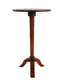 a round table with a wooden base