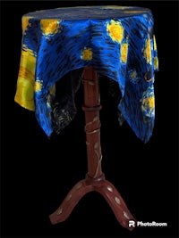 a tablecloth with a starry sky on it