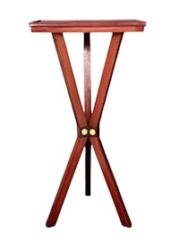 a wooden side table with two legs